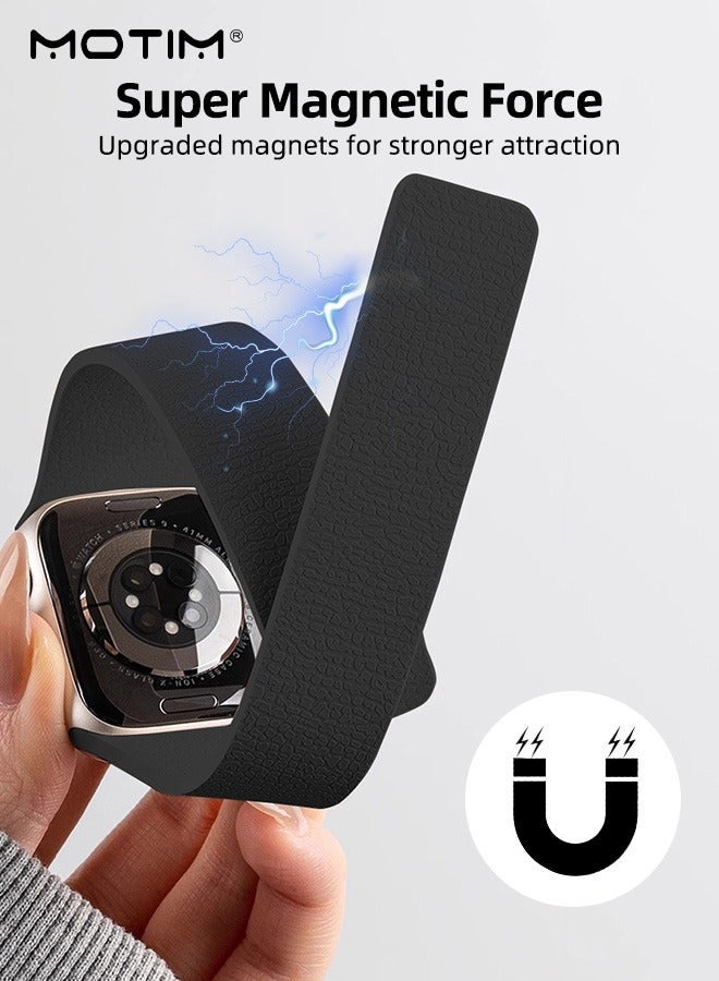 Motim Watch Strap Suitable for iWatch Series 11/10(46mm), Magnetic Wristband Adjustable Silicone Strap for iWatch Ultra Series11 10 9 8 7 6 SE - Image 2