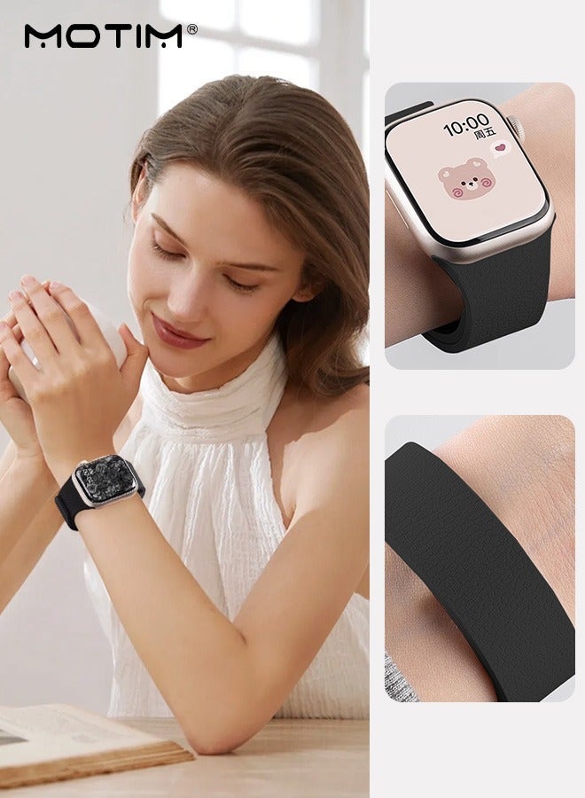 Motim Watch Strap Suitable for iWatch Series 11/10(46mm), Magnetic Wristband Adjustable Silicone Strap for iWatch Ultra Series11 10 9 8 7 6 SE - Image 5