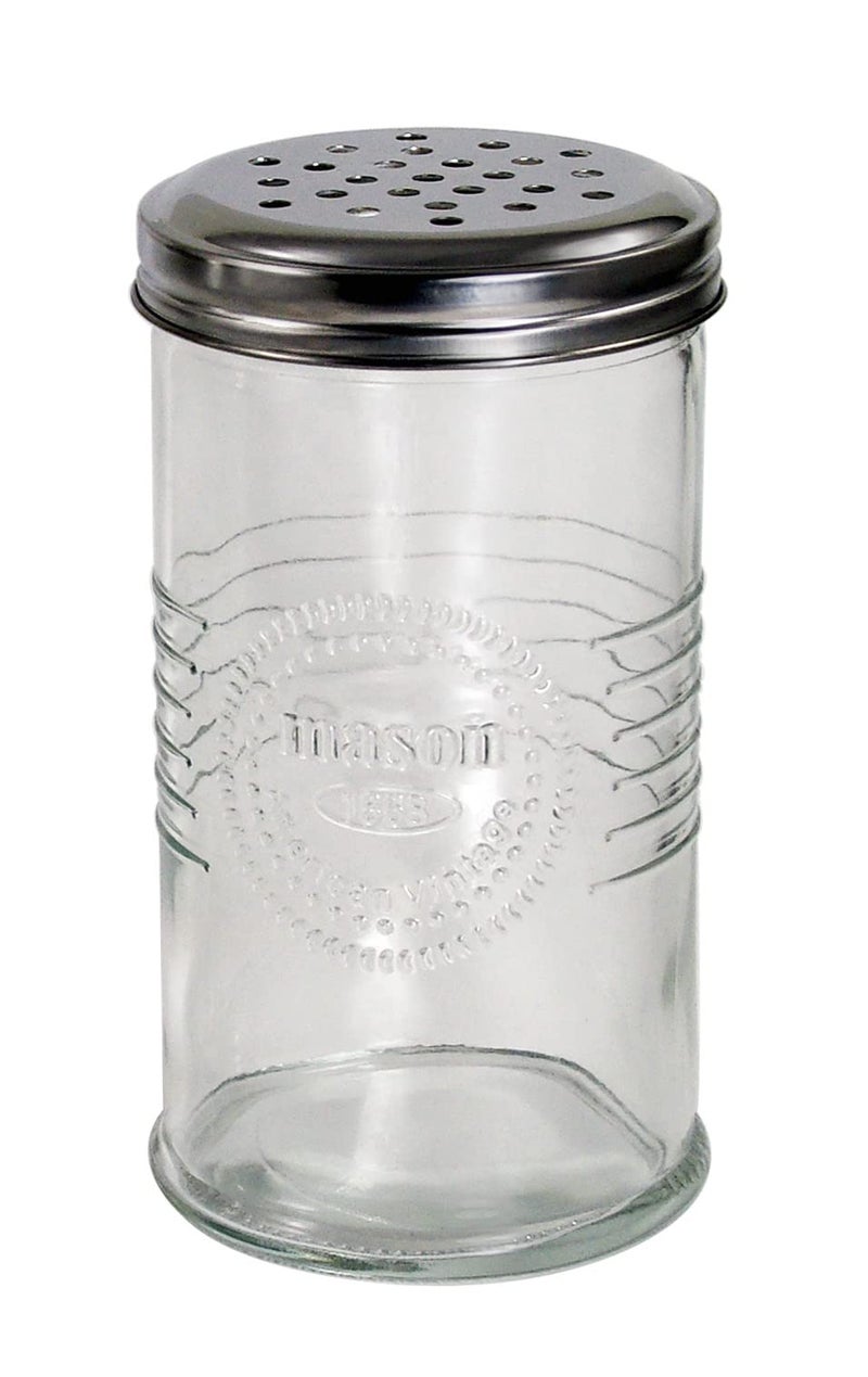 Grant Howard Mason Classics Cheese Shaker 14 Ounces Parmesan and Mozzarella Glass Jar Dispenser 52145
