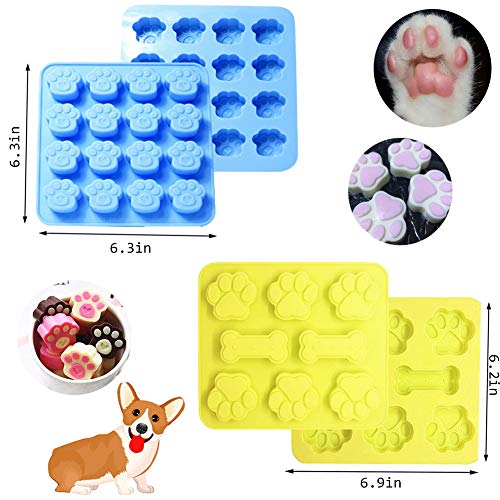 Ausplua 7 Pack Dog Treat Molds, Puppy Dog Paw and Bone Molds, Non-stick Dog Ice Molds Trays, Reusable Baking Molds for Chocolate, Candy, Cupcake, Biscuits- perfect Dog Cookie Molds for Puppy lovers - Image 3