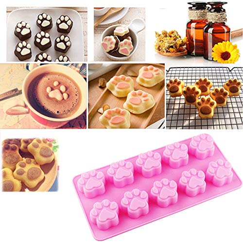 Ausplua 7 Pack Dog Treat Molds, Puppy Dog Paw and Bone Molds, Non-stick Dog Ice Molds Trays, Reusable Baking Molds for Chocolate, Candy, Cupcake, Biscuits- perfect Dog Cookie Molds for Puppy lovers - Image 4