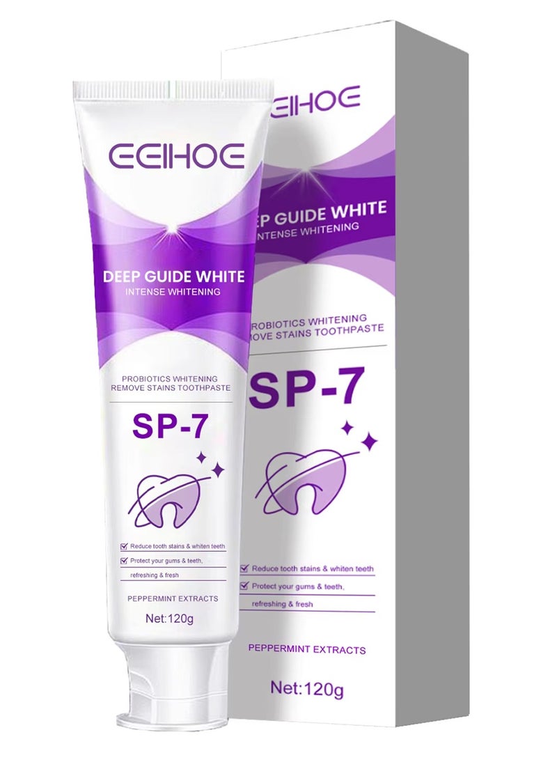 EELHOE SP-7 Probiotic Whitening Toothpaste, Probiotic Brightening Toothpaste, SP-7 Natural Tooth Whitener, Brightening & Stain Removing Toothpaste, Prevents Tartar, Fresh Breath - Image 1