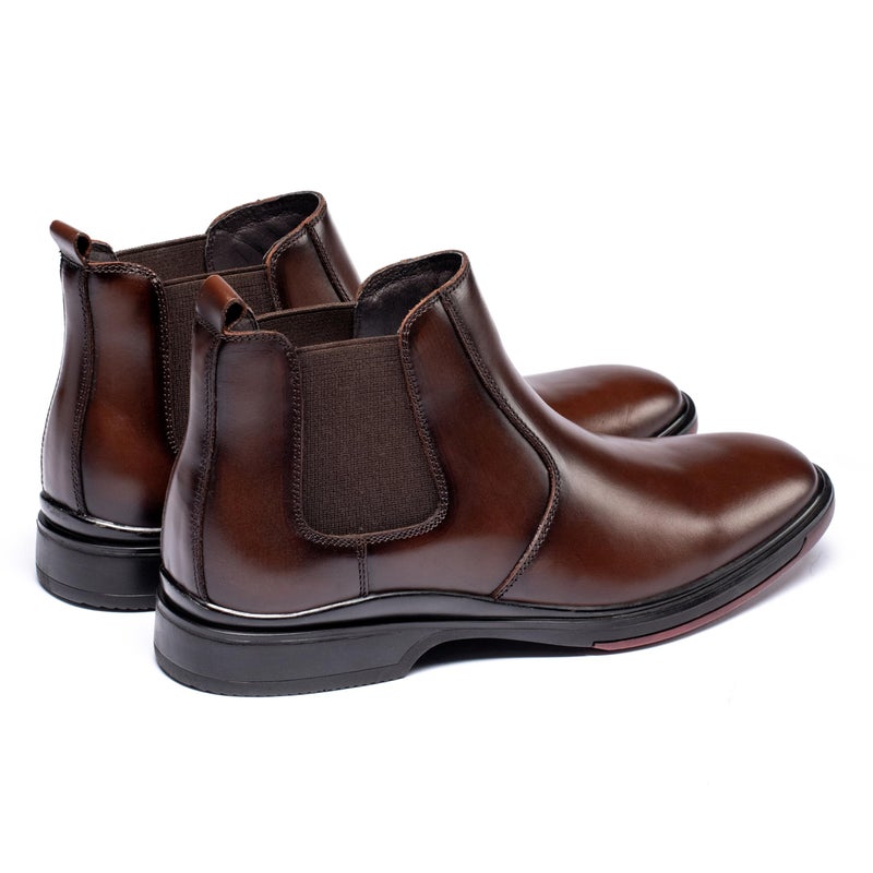 ArcBrothers Mens Chelsea Boots,Slip-on Formal Dress Boots for Men Casual Ankle Boots Coffee - Image 5