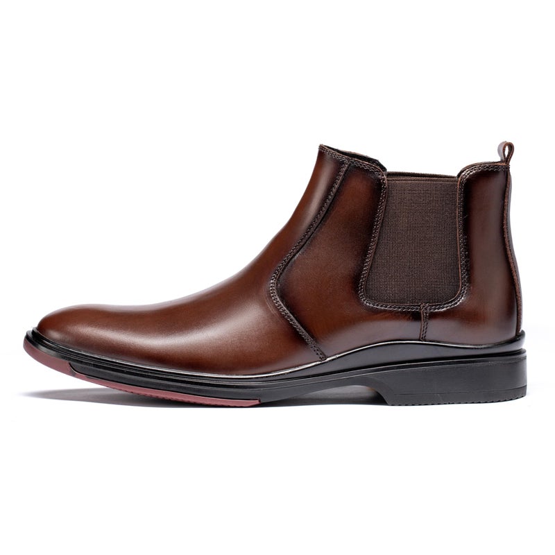 ArcBrothers Mens Chelsea Boots,Slip-on Formal Dress Boots for Men Casual Ankle Boots Coffee - Image 4