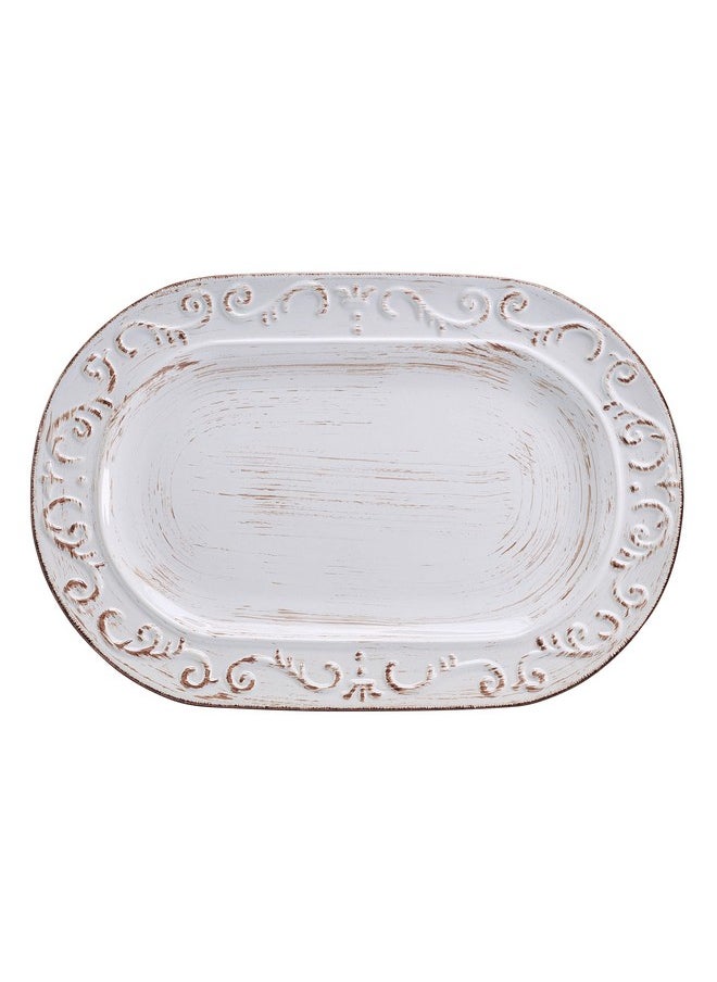 Pfaltzgraff - Pfaltzgraff Trellis Serving Platter, 13.75 inch, White - Image 1