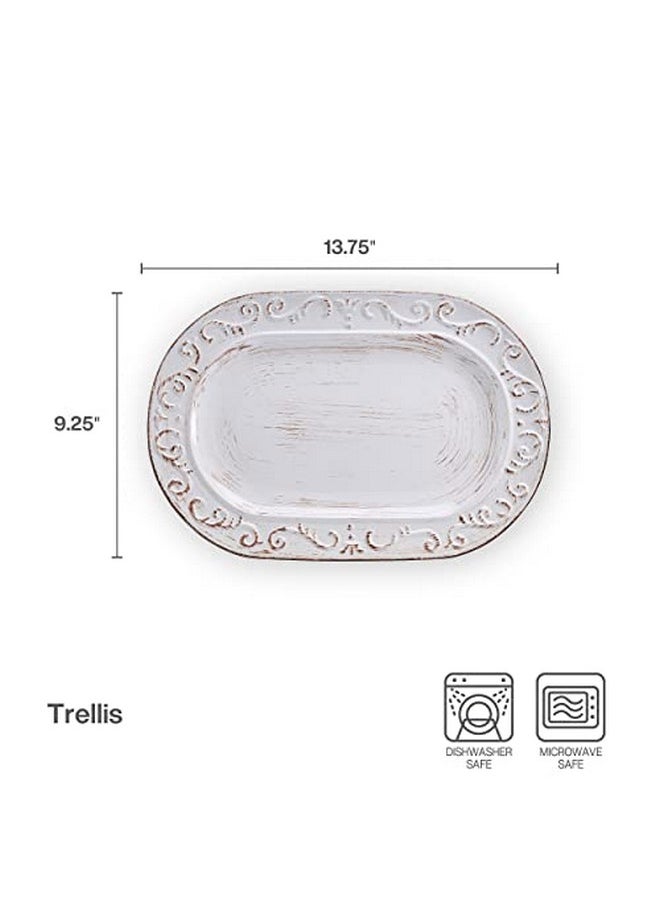 Pfaltzgraff - Pfaltzgraff Trellis Serving Platter, 13.75 inch, White - Image 1