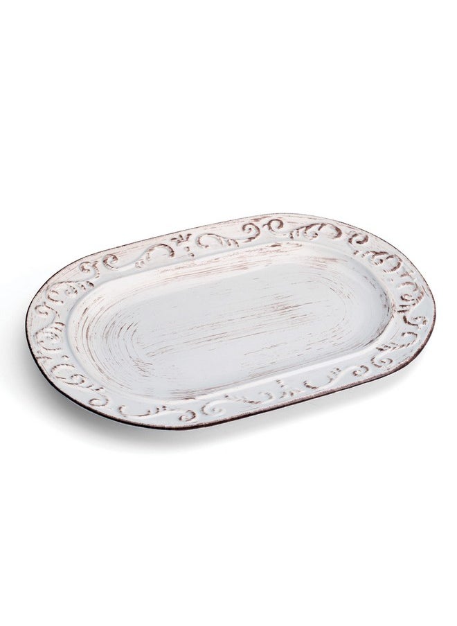Pfaltzgraff - Pfaltzgraff Trellis Serving Platter, 13.75 inch, White - Image 1