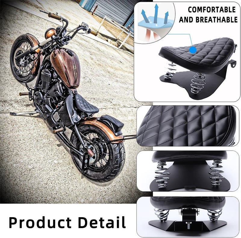DREAMIZER Motorcycle Solo Seat Spring Base Plate Bracket Compatible With Bobber Chopper - Image 4