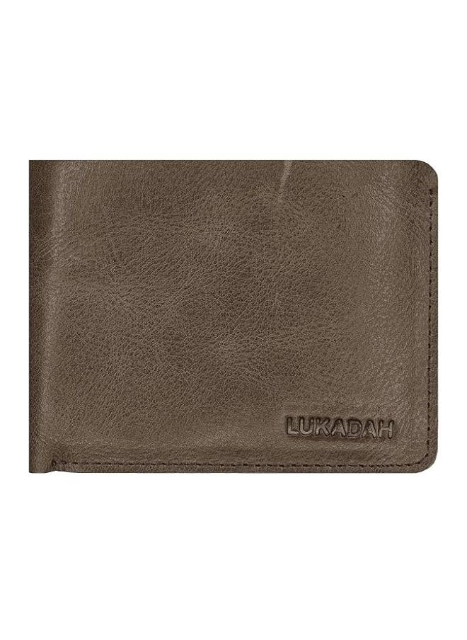 Lukadah - Lukadah Classic Handcrafted Bi-Fold Genuine Full Grain Animal Hide Real Crazy Horse Leather Wallet for Men's (Brown Seaweed) - Image 1