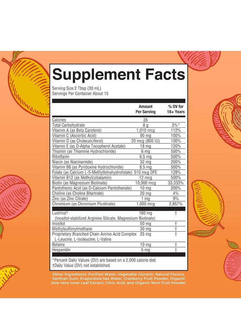 MaryRuth Organics MaryRuth Organics Liquid Multivitamin + Hair Growth | Biotin 10000mcg | Lustriva Hair Growth Supplement | Clinically Tested in Women for Thicker Hair & Facial Wrinkle | Skin Care | Ages 18+ | 15.22 Fl Oz  - Image 2