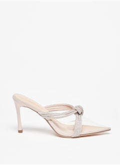 Women's Embellished Mules with Stiletto Heels