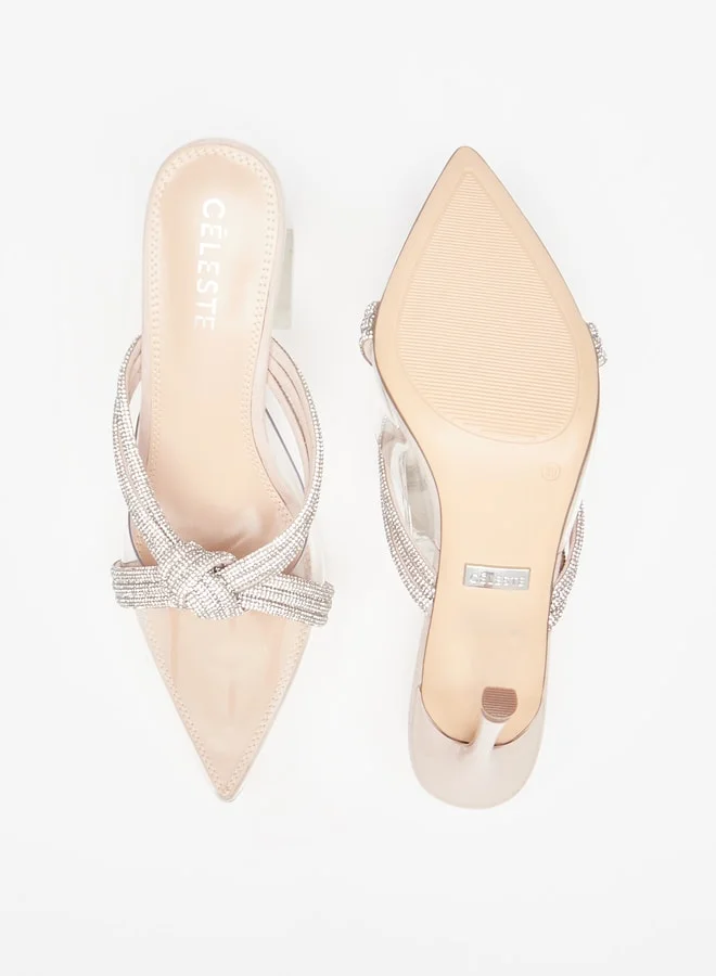 سيليست Women's Embellished Mules with Stiletto Heels