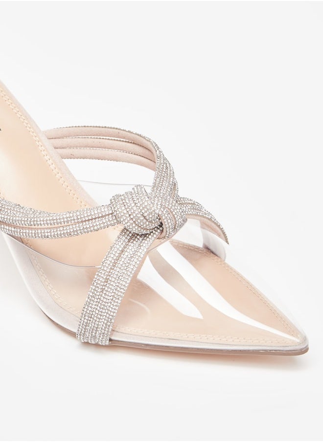 Celeste - Women's Embellished Mules with Stiletto Heels - Image 1
