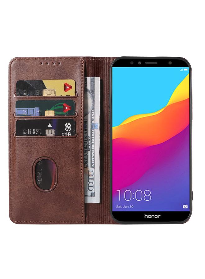 erorex Case For Huawei Y7 2018 Magnetic Closure Leather Phone Case - Image 3