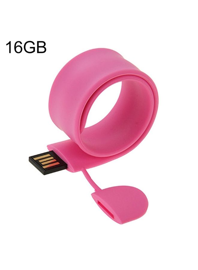 BURAQ Silicone Bracelet USB Flash Disk with 16GB Memory(Pink)  - Image 1