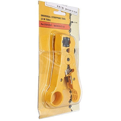 Electrobot Eb-cbw Rotary Coax Coaxial Cable Wire Cutter Stripping Tool Rg59 Rg6 Rg7 Rg11 Stripper, Yellow - Image 3