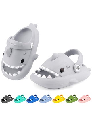 Shark Cartoon Clogs for Toddlers Boys Girls Soft EVA Waterproof Sandals Lightweight Comfortable Slip Resistant Summer Casual Kids Footwear