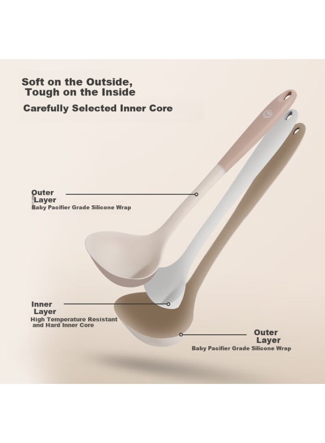 JD.com Jd Original Soup Ladle Silicone Spoon Dual Color Household Kitchen Heat-resistant [larger And Deeper] Anti-scalding - Image 3