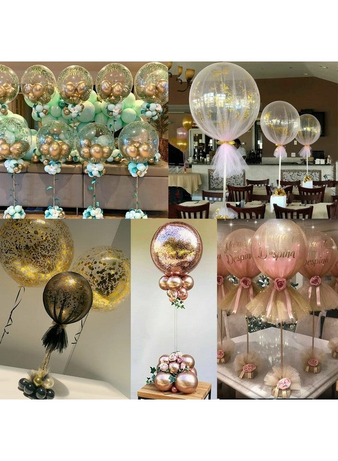 Sakolla 10 Sets Balloon Stick Stand Balloon Sticks Holder With Base For Table Desktop Centerpiece Balloon Holder For Birthday Party Wedding Baby Shower And Anniversary Decoration (15.7 Inch White) - Image 2