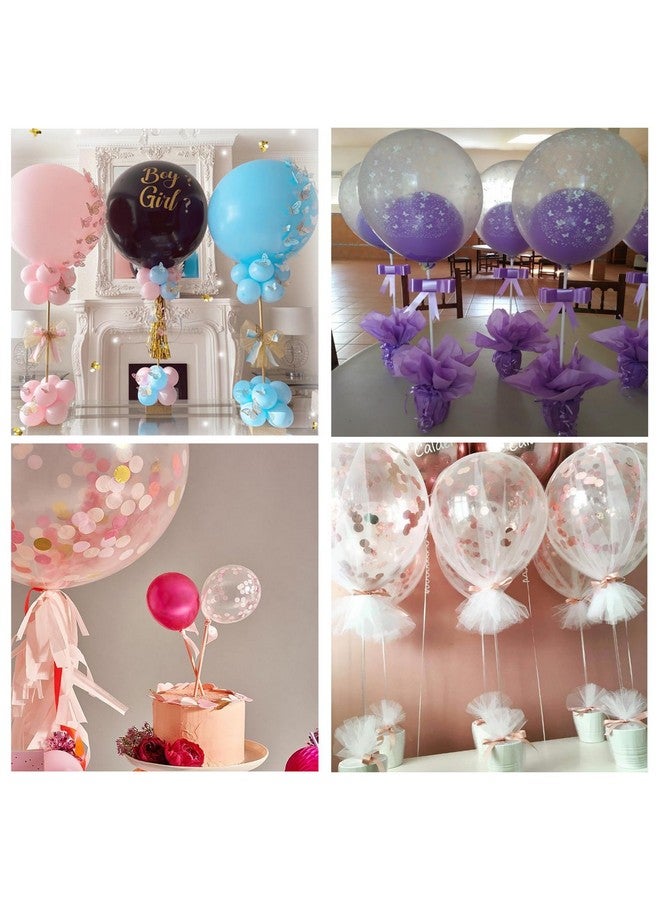 Sakolla 10 Sets Balloon Stick Stand Balloon Sticks Holder With Base For Table Desktop Centerpiece Balloon Holder For Birthday Party Wedding Baby Shower And Anniversary Decoration (15.7 Inch White) - Image 5