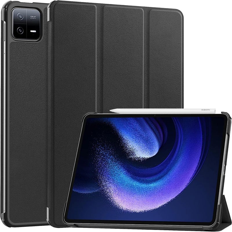 ProElite Cover for Xiaomi Mi Pad 6 Cover Case, Trifold Flip Case for Xiaomi Mi Pad 6 11 inch, Support Auto Sleep Wake, Black - Image 1
