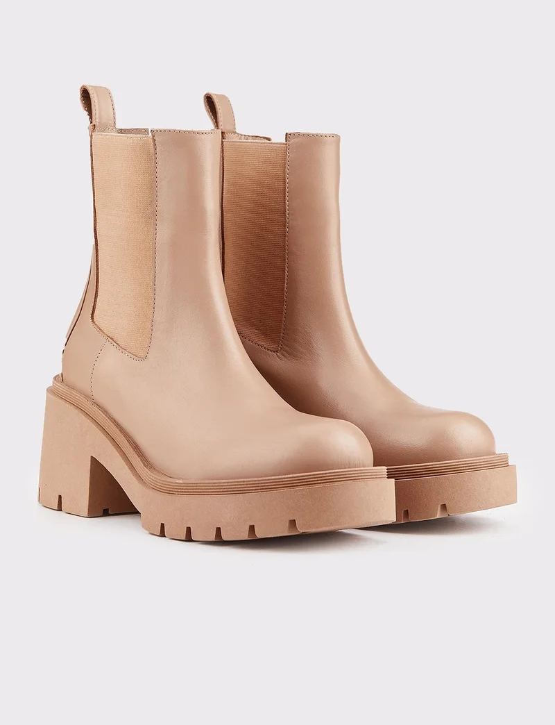 Cabani Leather Light Tpu Sole Tan Women's Daily Boots