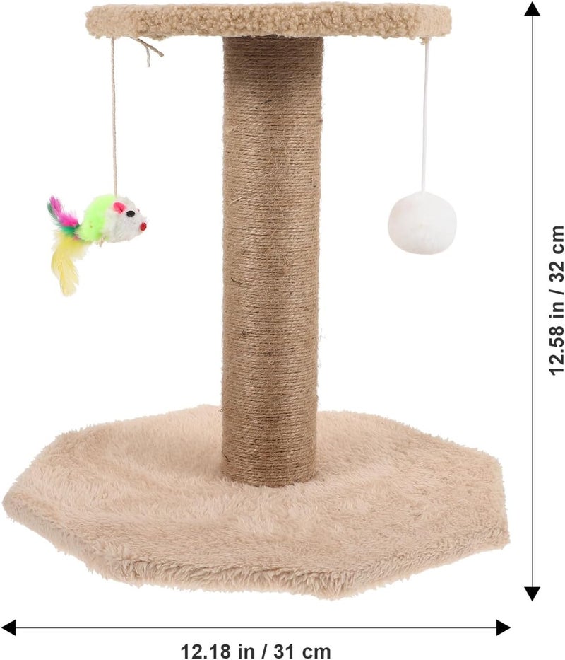 OUNONA Kitten Scratching Post and Cat Climbing Tower Sturdy Sisal Pole Indoor Vertical Scratcher for Small Cats and Kittens - Image 2