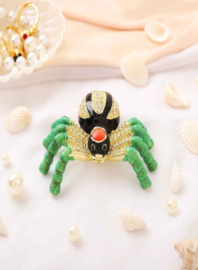 QIFU Cute Small Black Spider Style Hand Painted Enamel Trinket Box, Unique Gift for Family - Image 2