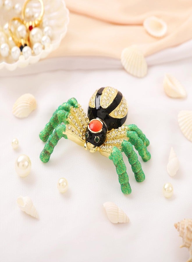 QIFU Cute Small Black Spider Style Hand Painted Enamel Trinket Box, Unique Gift for Family - Image 4