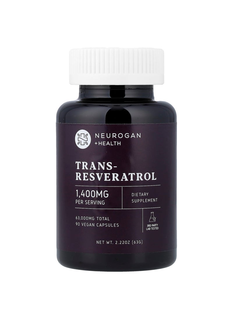 Neurogan Trans-Resveratrol, 90 Vegan Capsules (700 mg per Capsule)