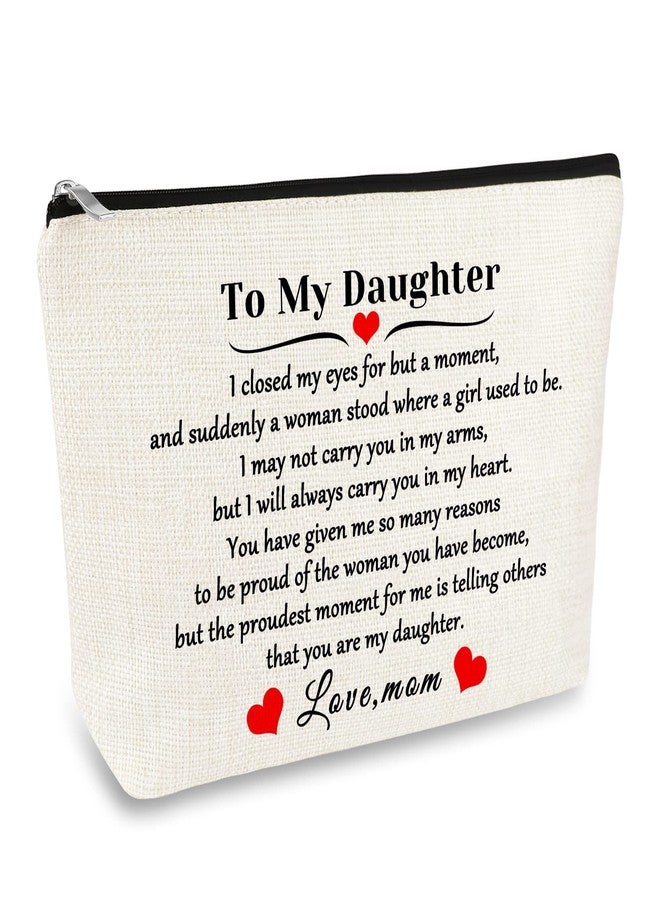 Mikela Daughter Gift from Mom to My Daughter Makeup Cosmetic Bag Christmas Birthday Graduation Gift for Daughter Wedding Gift Adult Daughter Gift Travel Toiletry Bag Daughter Bridal Shower Gift Make Up Pouch - Image 1