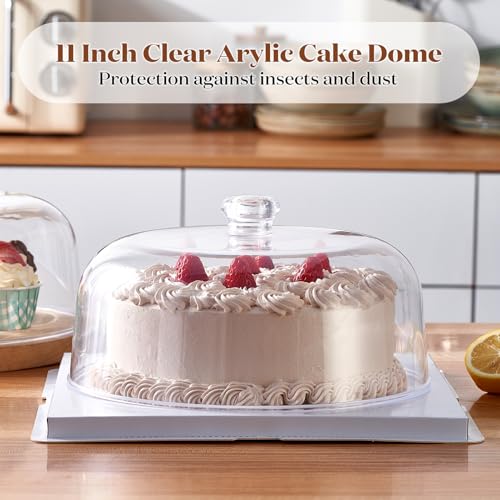 CozyState 11-inch Plastic Acrylic Cake Dome Cover, Suitable for Cake Stand Plates Transparent Cake Cover(Transparent Handle) - Image 4