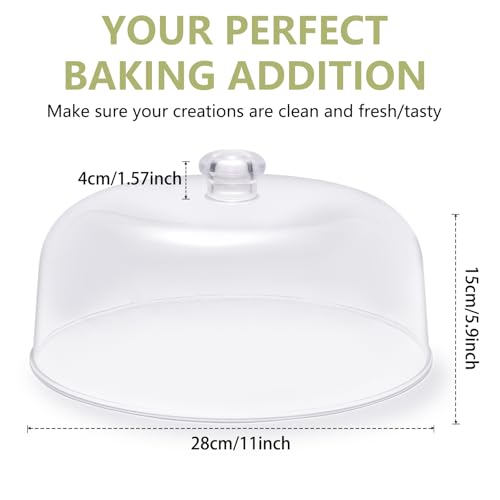 CozyState 11-inch Plastic Acrylic Cake Dome Cover, Suitable for Cake Stand Plates Transparent Cake Cover(Transparent Handle) - Image 2