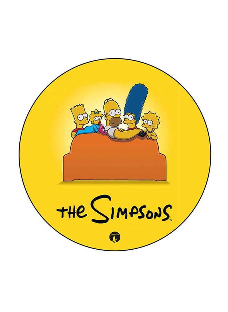 RKN Simpsons Printed Mouse Pad Round  Multicolour