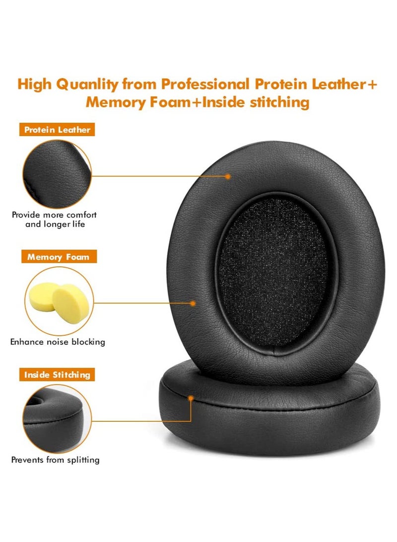KASTWAVE Earpads Cushions Replacement for Beats Solo 2 and Solo 3 Wireless On-Ear Headphones, Ear Pads with Soft Protein Leather, Noise Isolation Memory Foam, Added Thickness (Black) - Image 5
