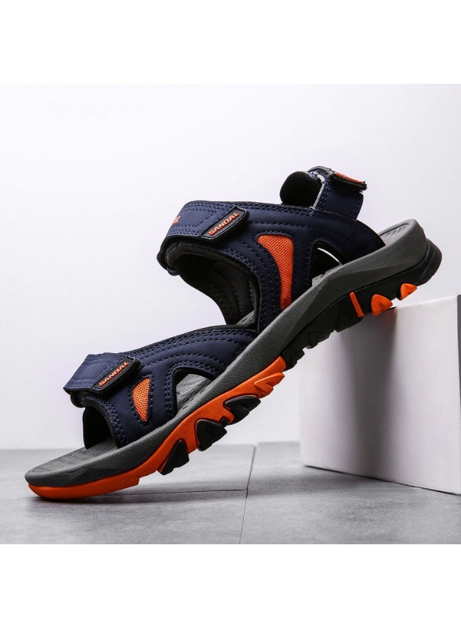 NIBEMINENT Large Size Men's Sandals Sports Summer  Outdoor Casual Wear Beach Shoes Dad Slippers Breathable Comfortable Rubber  - Image 1