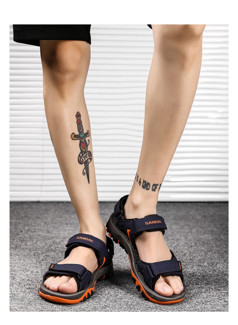 NIBEMINENT Large Size Men's Sandals Sports Summer  Outdoor Casual Wear Beach Shoes Dad Slippers Breathable Comfortable Rubber  - Image 2