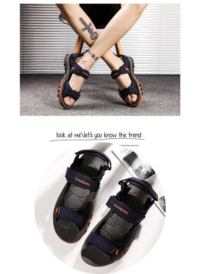 NIBEMINENT Large Size Men's Sandals Sports Summer  Outdoor Casual Wear Beach Shoes Dad Slippers Breathable Comfortable Rubber  - Image 3