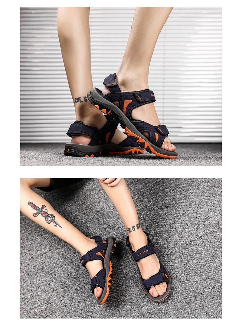 NIBEMINENT Large Size Men's Sandals Sports Summer  Outdoor Casual Wear Beach Shoes Dad Slippers Breathable Comfortable Rubber  - Image 4