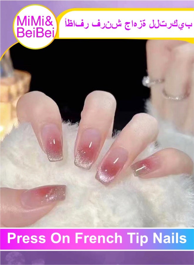 MiMi & BeiBei 24Pcs Press on Nails, False Nails, Fake Nails Set for Women Girls Nail Art Accessories, Press on Nail with Glue Stickers for Easy Apply, Stick on Fingernails Set - Image 1