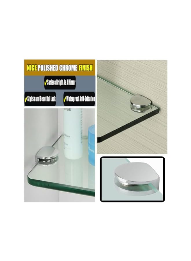 PROMASS promass 9 Pack Glass Shelf Brackets, Glass Clamp Glass Railing, Glass Shelf Bracket, Heavy Duty Clamp Holder for 5-8 mm Glass, Wall Mount Clamps Clip Support Hardware Replacement Parts  - Image 2