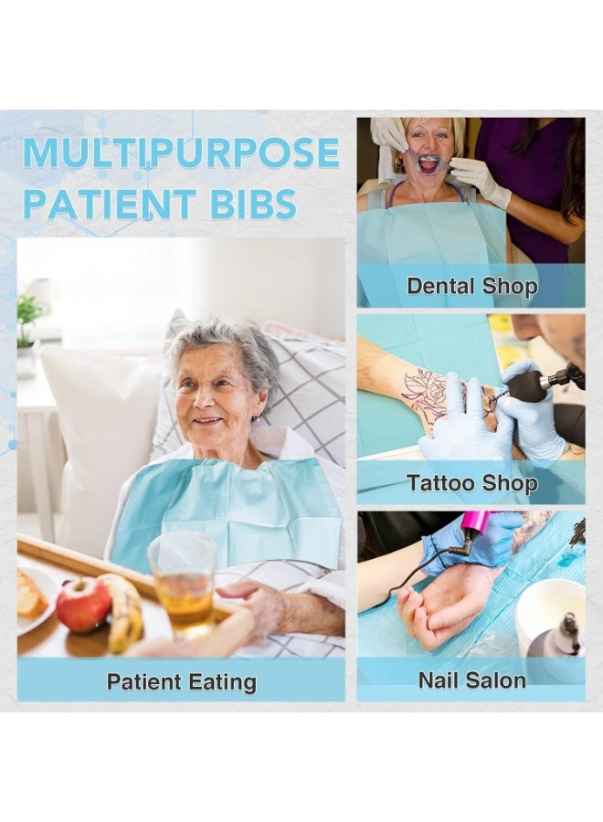 مريلة أسنان استخدام مرة واحدة، مريلة مقاومة للماء من 3 طبقات لعيادة الأسنان, صالون التجميل، العناية بكبار السن. لون أزرق 125 قطعة - Image 4