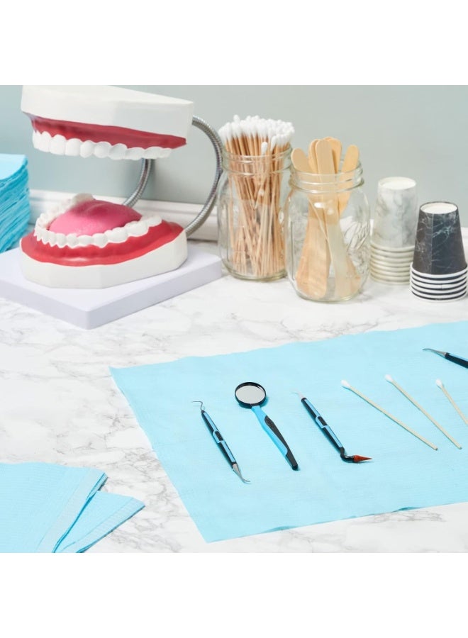 مريلة أسنان استخدام مرة واحدة، مريلة مقاومة للماء من 3 طبقات لعيادة الأسنان, صالون التجميل، العناية بكبار السن. لون أزرق 125 قطعة - Image 3