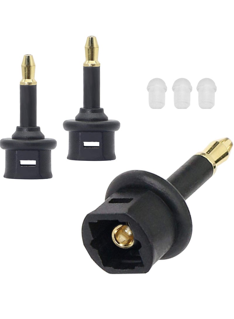 Y&D Digital Fiber Optic Toslink to 3.5mm Jack Mini Female 3.5 mm Male Optical Audio Connector Adapter（3 pack）  - Image 1