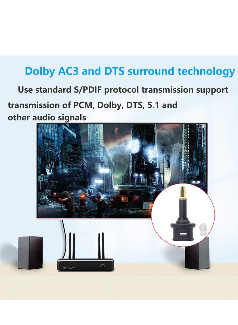Y&D Digital Fiber Optic Toslink to 3.5mm Jack Mini Female 3.5 mm Male Optical Audio Connector Adapter（3 pack）  - Image 5