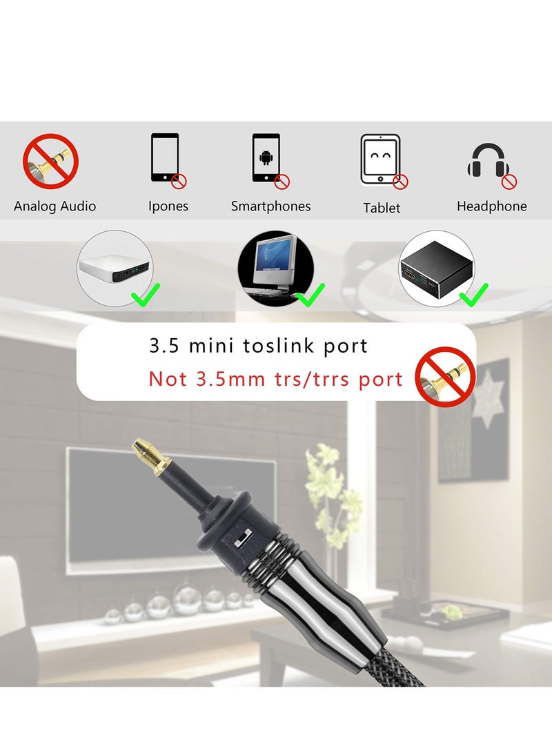Y&D Digital Fiber Optic Toslink to 3.5mm Jack Mini Female 3.5 mm Male Optical Audio Connector Adapter（3 pack）  - Image 2