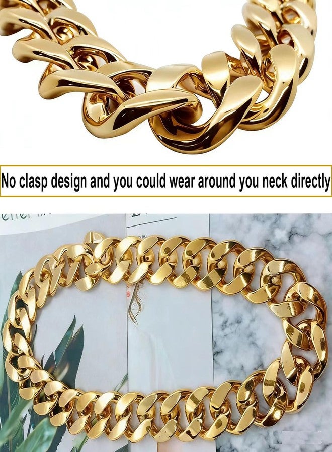 Markeny Men's Chunky Necklace, Rapper Fake Gold Chain 90s Hip Hop Fake Gold Necklace Costume Accessory (27.5 Inches*1.37inches) - Image 3