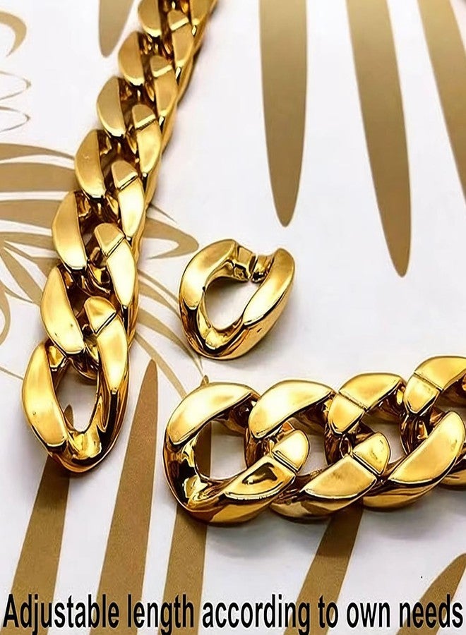 Markeny Men's Chunky Necklace, Rapper Fake Gold Chain 90s Hip Hop Fake Gold Necklace Costume Accessory (27.5 Inches*1.37inches) - Image 5