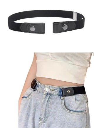 No Buckle Invisible Elastic Stretch Belt for Men and Women – Adjustable Buckle-Free Waist Belt for Jeans Pants Shorts – Comfortable No Show Elastic Belt with Belt Loop Fasteners – Lightweight Stretch Waist Belt for Casual, Sports and Everyday Wear