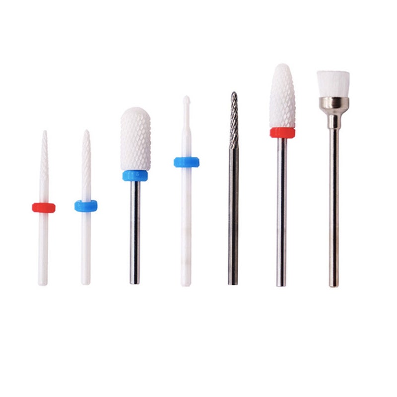 1 Set 7pcs Ceramics Electric Grinding Nail Drill Bits Set Milling Cutter Manicure Tool Polish Tool for Nail Art Shop Friends - Image 2